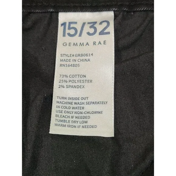 Gemma Rae Shorts Women's Black Denim Size 15/32 Distressed High Waist Cut Off - Picture 4 of 6